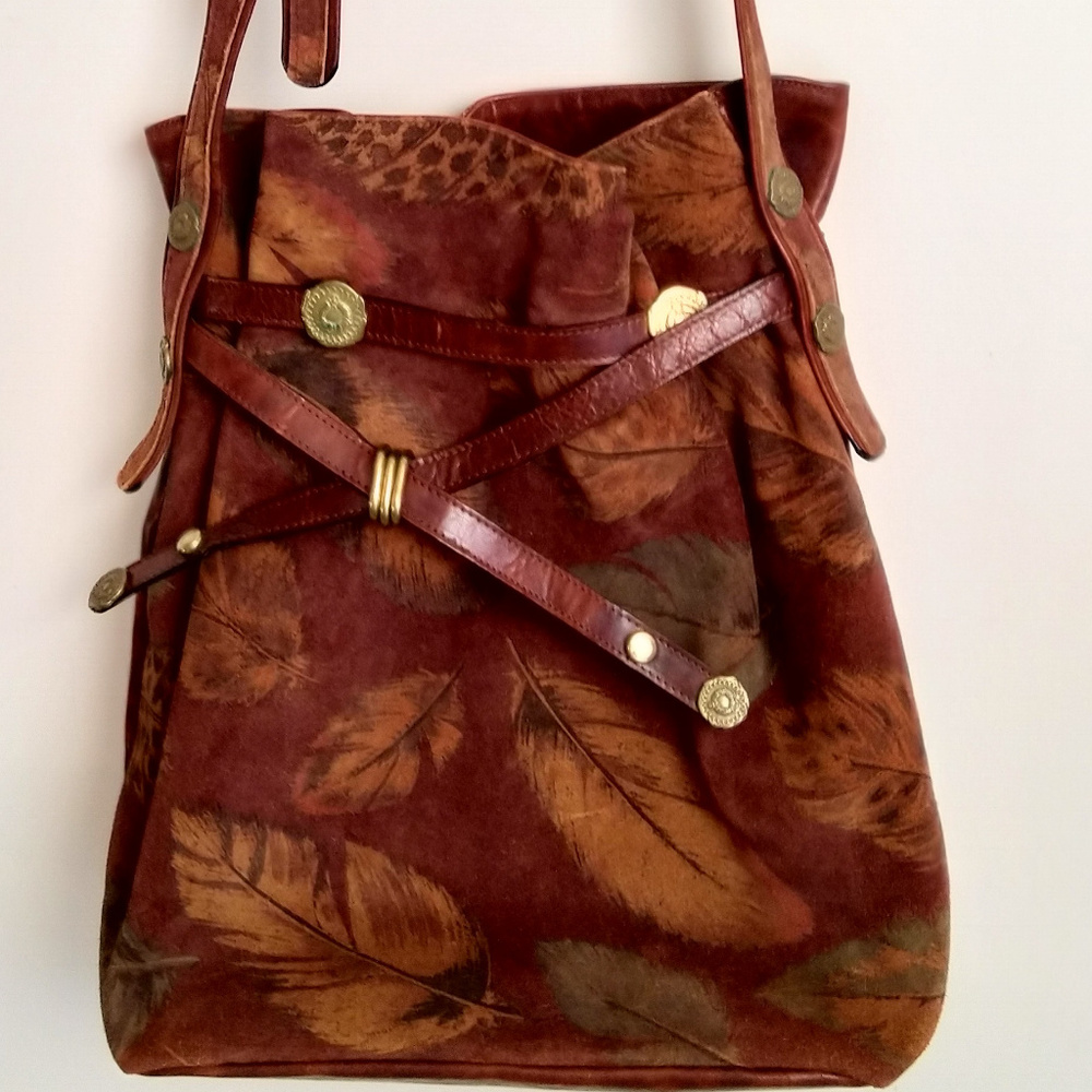 Italian leather and suede handbag